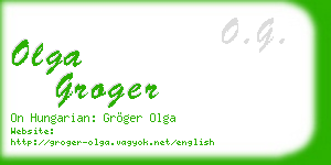 olga groger business card